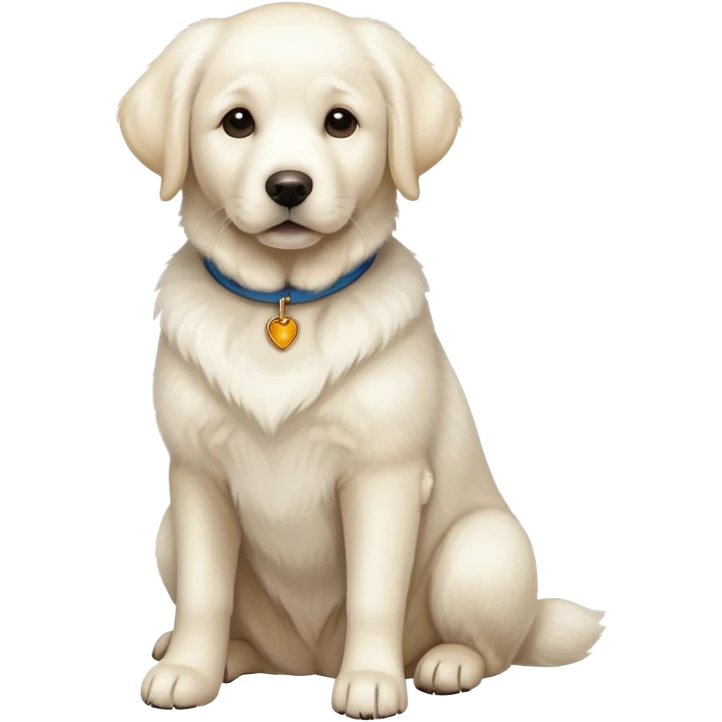 White Labrador adult dog sitting emoji