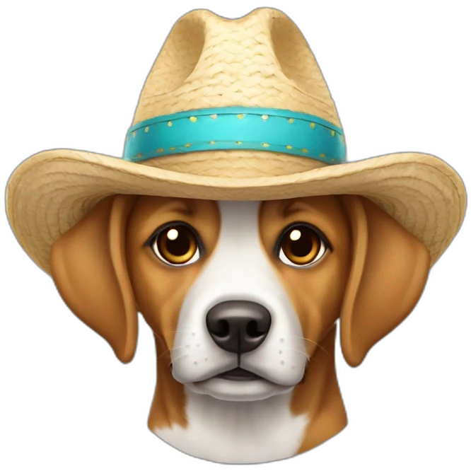 un perro con sombrero emoji