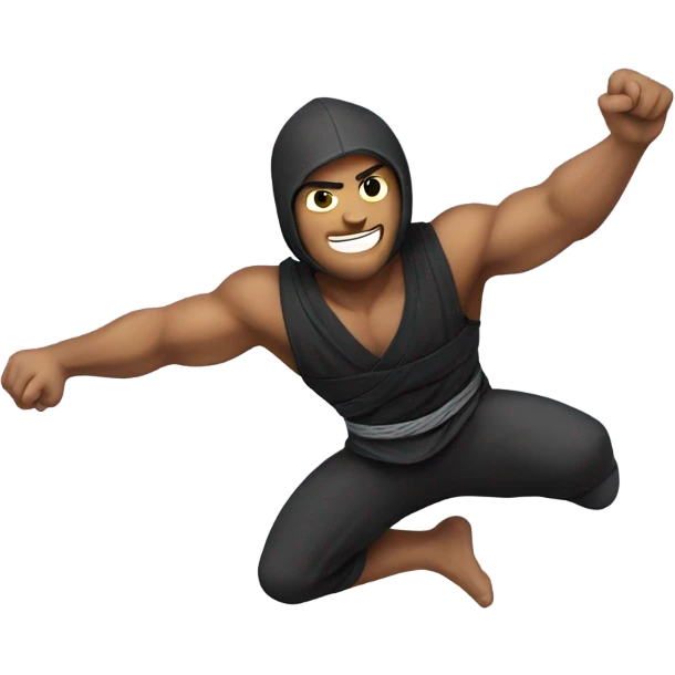 male Ninja Warrior athlete, captured mid-air emoji