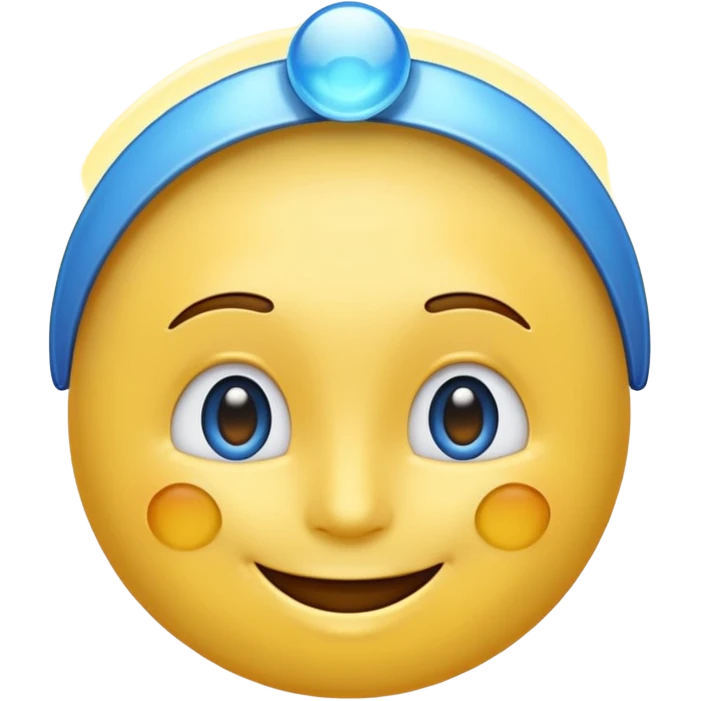 A smiling emoji with a blue halo above its head emoji
