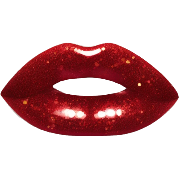 Red ombre lip gloss with a lot of glitter emoji