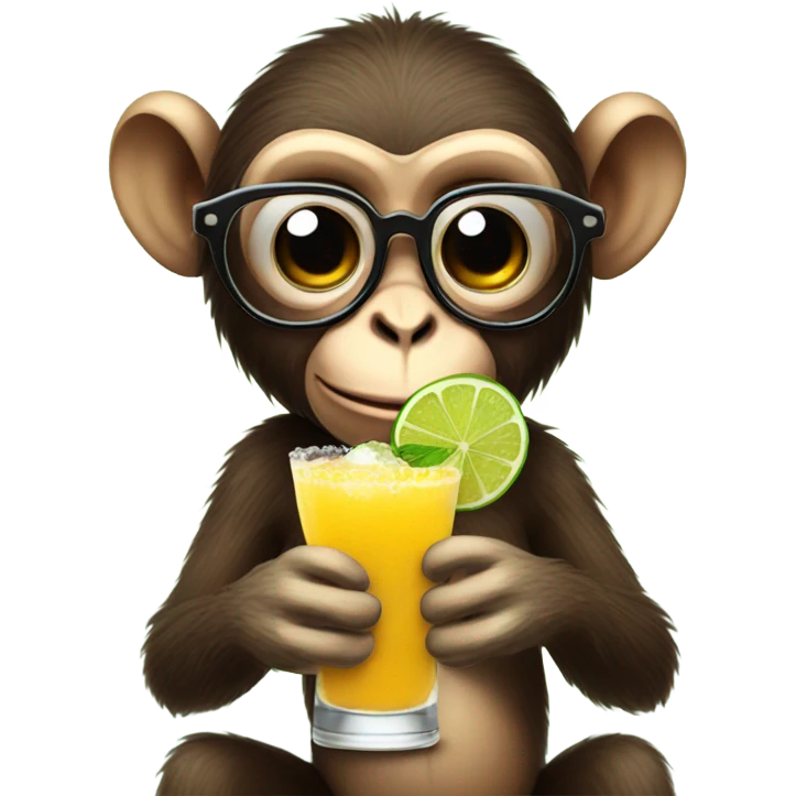 Monkey with heart glasses and a margarita emoji