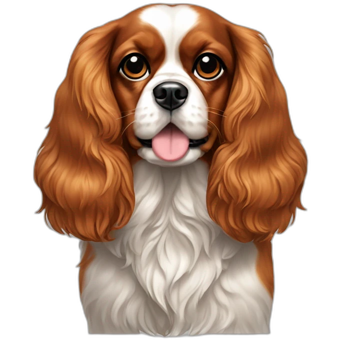 dog Cavalier King Charles Spaniel full height emoji