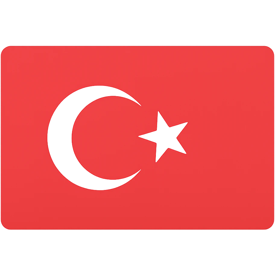 Ottoman flag, illustrative with vibrant colors, red background, bright white crescent and star, vector style emoji
