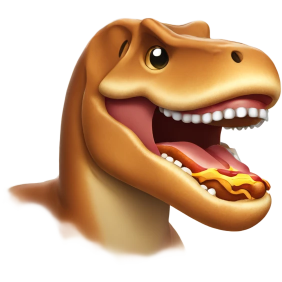 trex eating a hot dog  emoji
