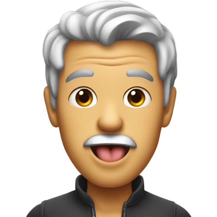 A man sticking his tongue out emoji