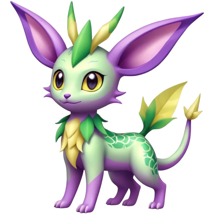 Shiny Exotic Cute Adorable Majestic Ethereal Sparkly Flygon-Espeon-Leafeon-Shaymin-Hybrid-Creature with pattern-markings emoji