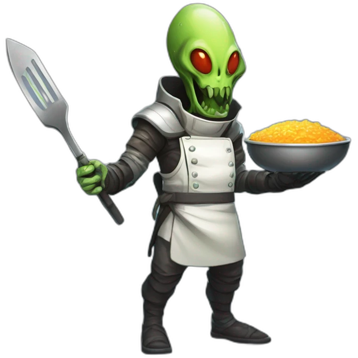 alien chef scifi roguelike rpg style inspired by slay the spire digital art emoji