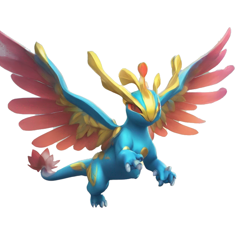 Celestial Godly Colorful Vibrant Colors Flying Advanced Fakémon-Legendary-Pokémon-Creature Full Body emoji