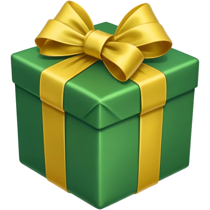 GREEN PRESENT WITH YELLOW BOW emoji