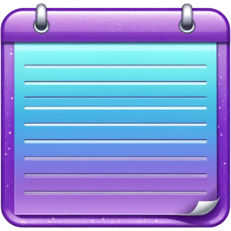 Glitter Purple and Cian spreadsheet paper emoji