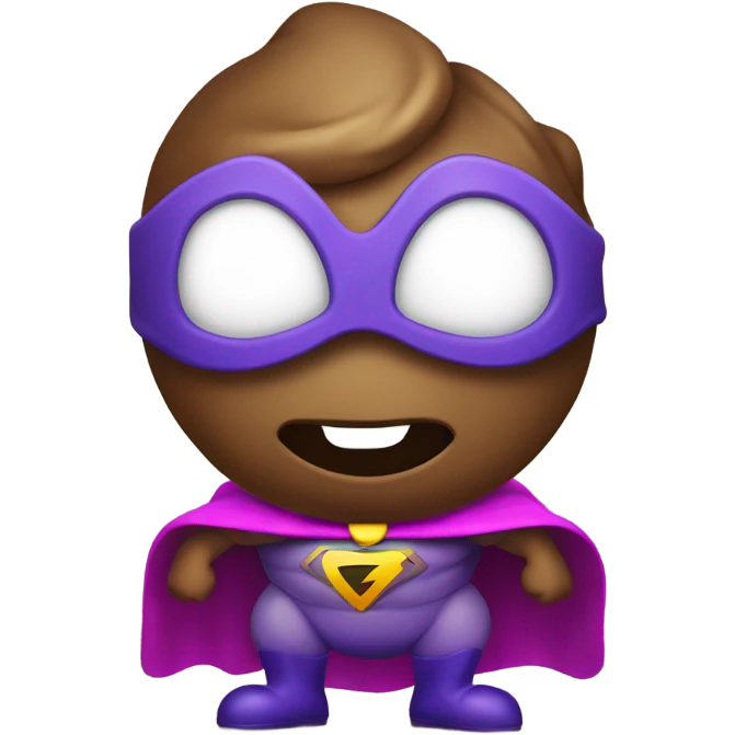 Poop super hero emoji