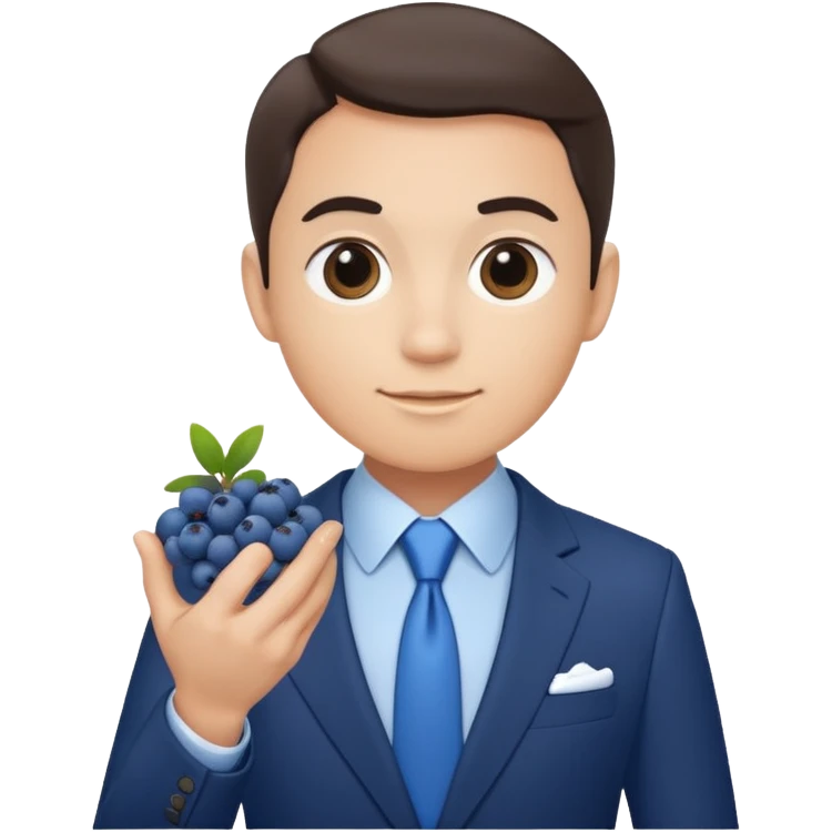 blueberries with a person in a suit emoji