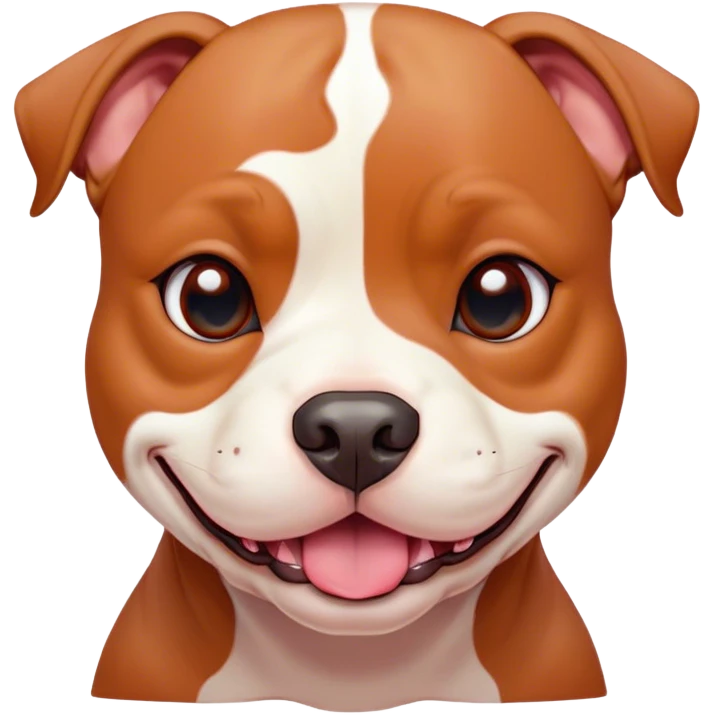 Cinematic Comical Red/Fawn Staffordshire Bull Terrier Portrait Emoji, Head tilted dramatically with an exaggeratedly amused expression, featuring a striking red/fawn Fur with bold white accents, wide, expressive dark eyes filled with playful disbelief, Simplified yet hilariously expressive features, highly detailed, glowing with a slightly sassy glow, high shine, dramatic yet playful, stylized with an air of cheeky mischief, bright and endearing, soft glowing outline, capturing the essence of a spirited and over-the-top guardian, so meme-worthy it feels like it could side-eye its way into internet fame instantly! emoji