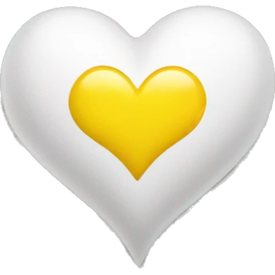White and yellow heart emoji