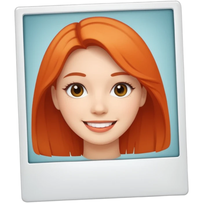 Few White Polaroid frame with female face emoji