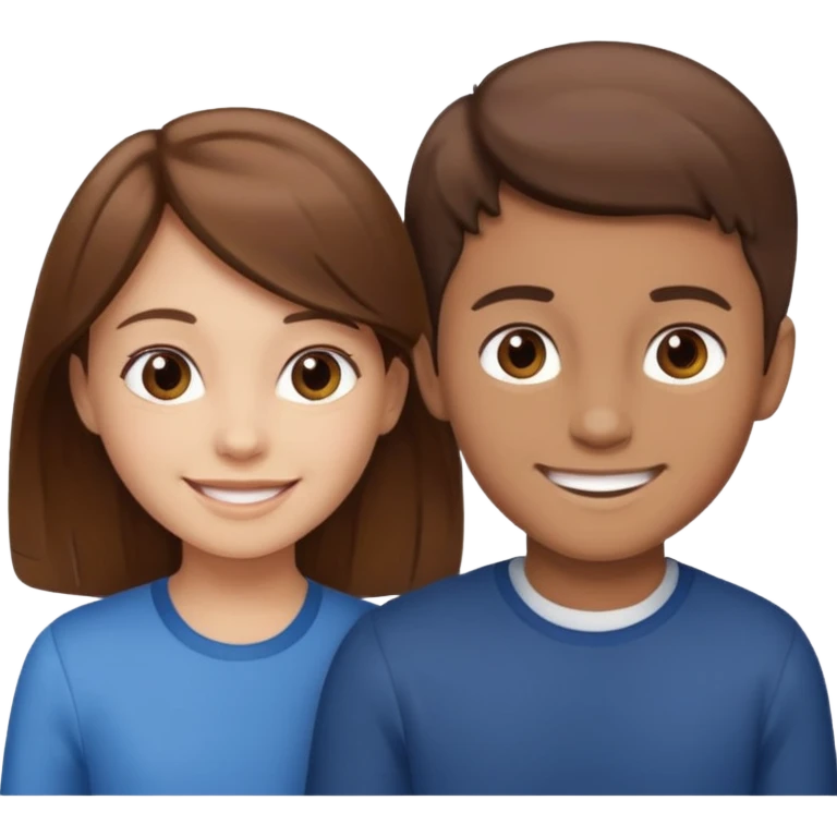 Fight girl and boy Brown hair  emoji