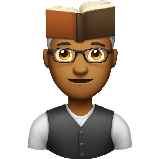man with a book head emoji