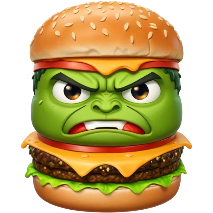 Burger head hulk emoji