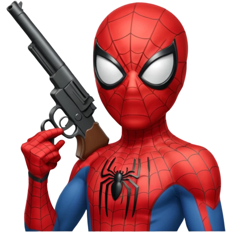Spiderman with gun emoji