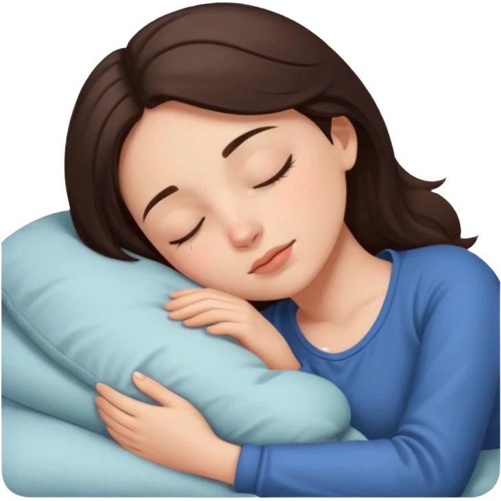 Brunette girl sleeping emoji