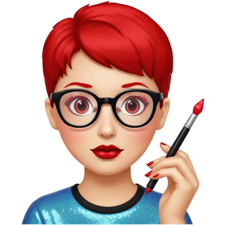 glitter red nerd emoji