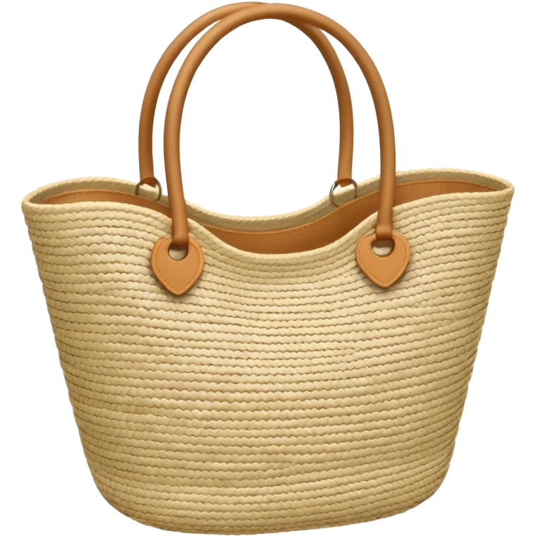 white straw beach bag emoji
