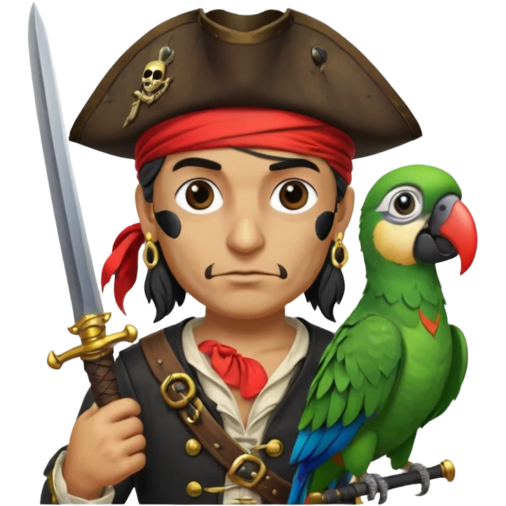 pirate and parrot emoji