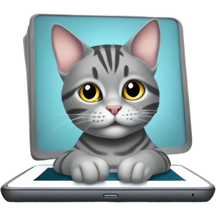 Grey tabby cat kindle emoji