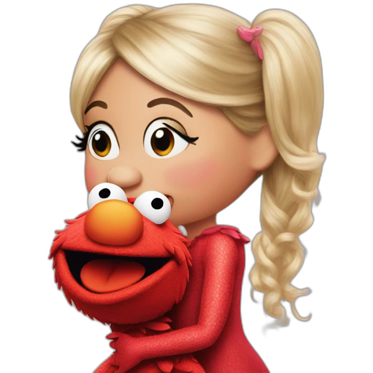 miss piggy kissing elmo emoji