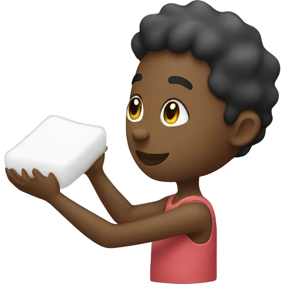 Black person picking soft white foam emoji