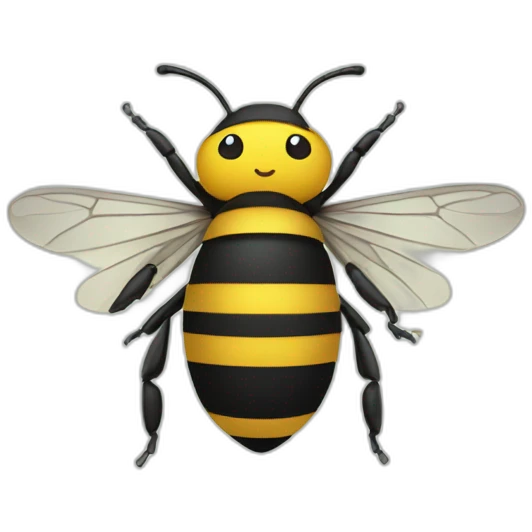 a bee using a computer emoji