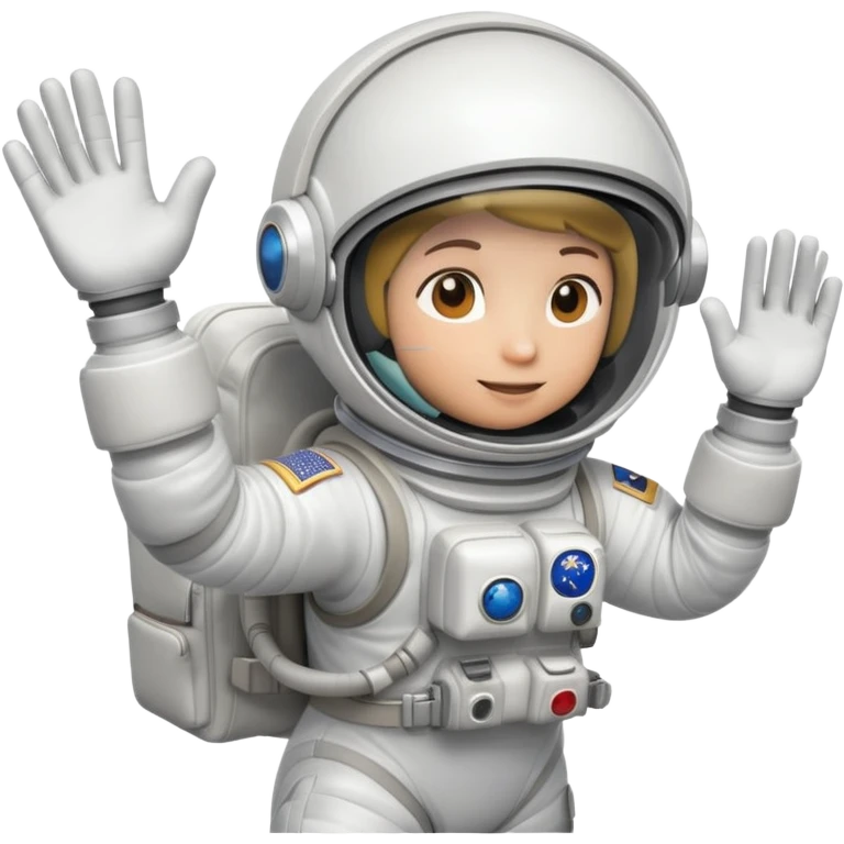 astronaut in white space suit with helmet, gloves and backpack floating in space emoji