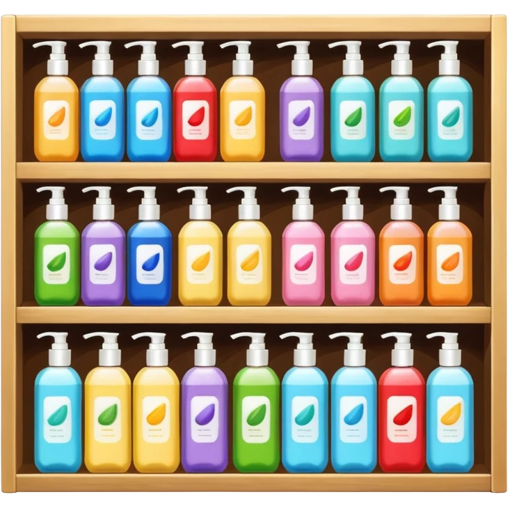 single row shampoo and stuff with Japan brand inside shelf emoji