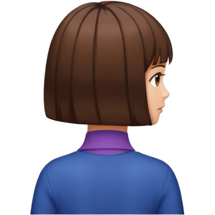 short hair image of a girl in back view emoji