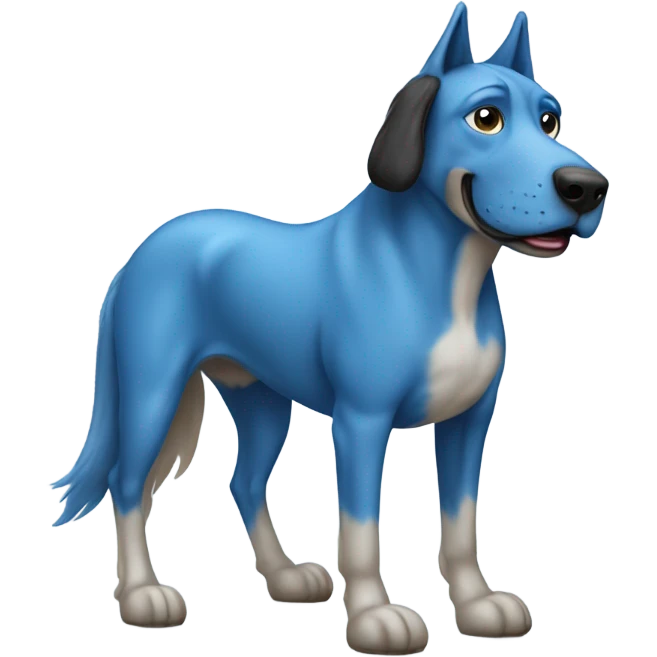 Blue dog on horse emoji