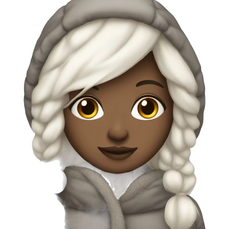 Winter girl white skin cozy  emoji