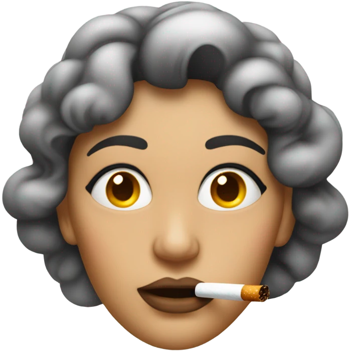 face showing how she smokes like cinematographic emoji
