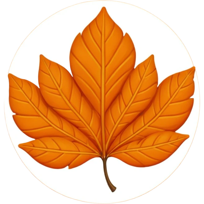 Flat Orange one leaf  emoji