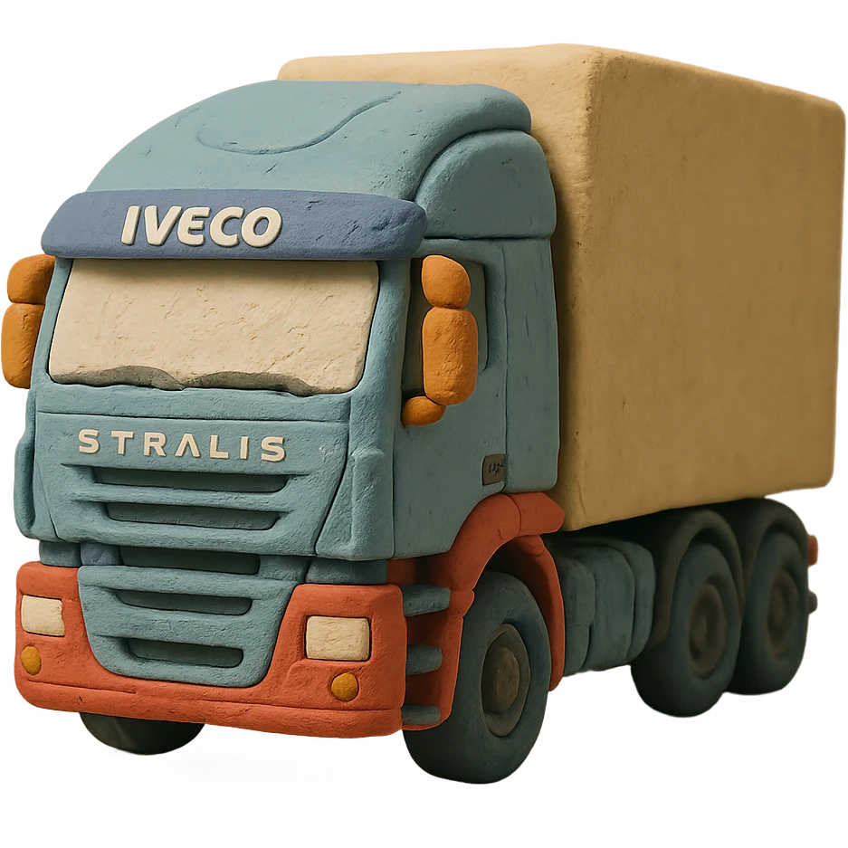 claymation style Iveco Stralis truck emoji