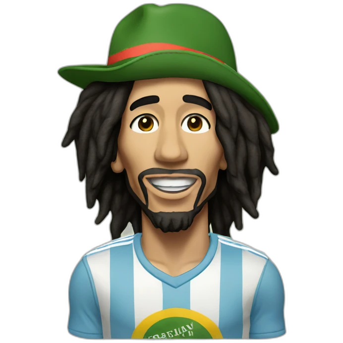 Bob Marley con camiseta Argentina emoji