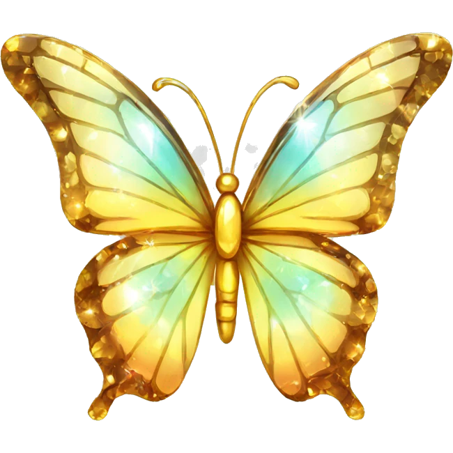 Shiny sparkly glass crystal butterfly emoji