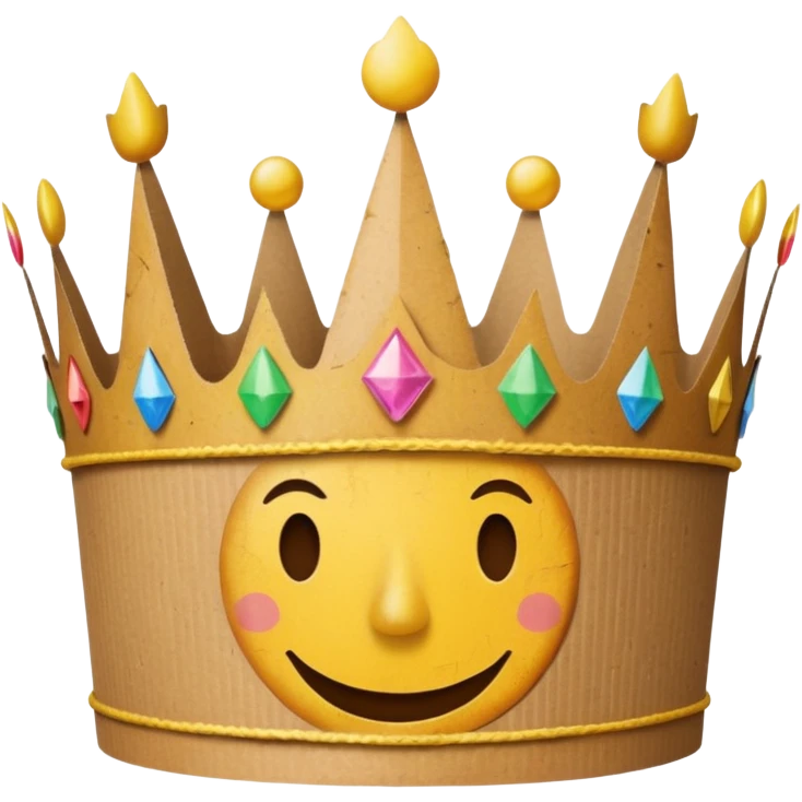 cardboard crown with happy birthday on it emoji