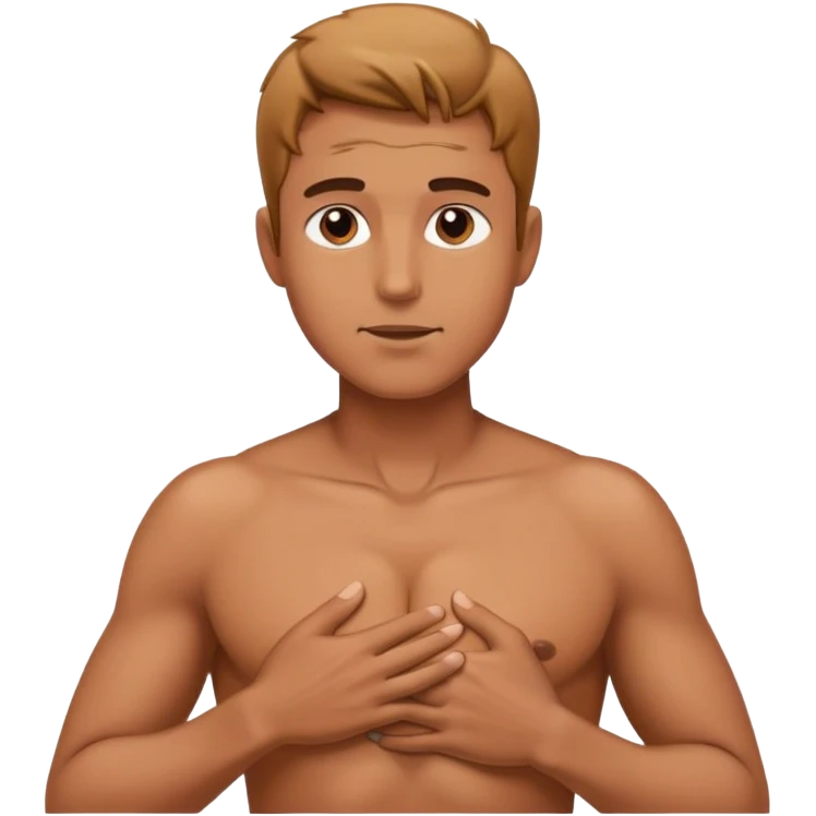 man touching his chest emoji