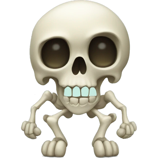 whatsapp skull with 2 Microsoft legs emoji