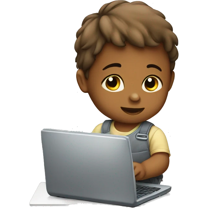 baby working on a computer emoji