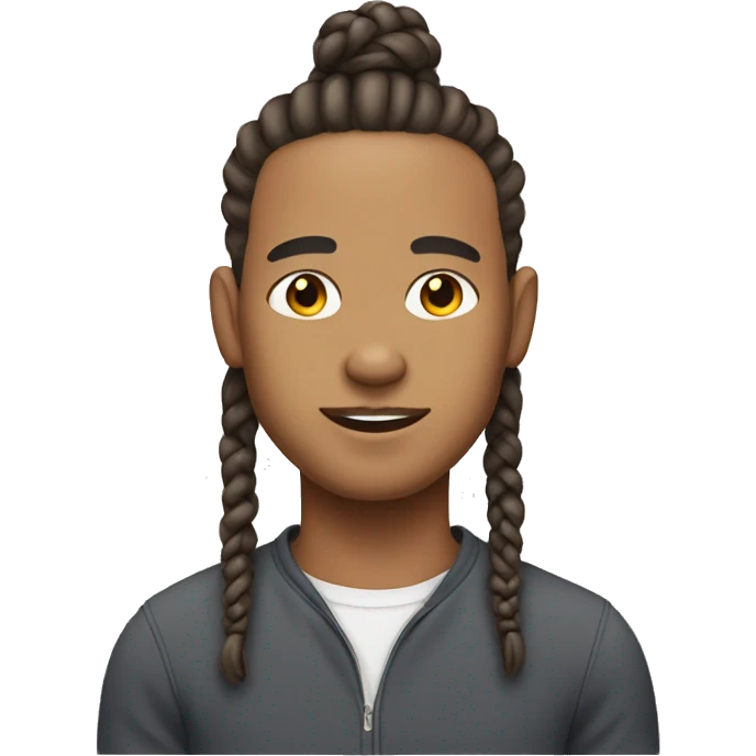 lightskin man with neck length braids emoji