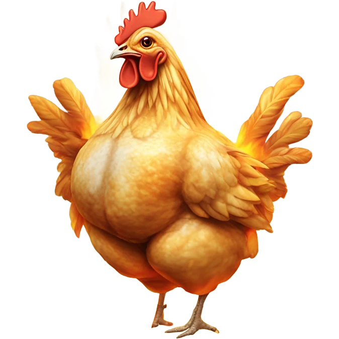 Chicken on fire emoji