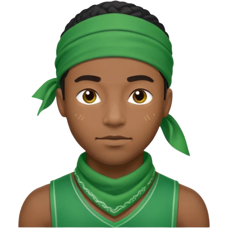 athletic black man, green bandana emoji