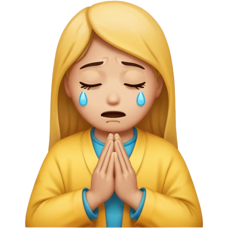 Crying emoji and praying emoji